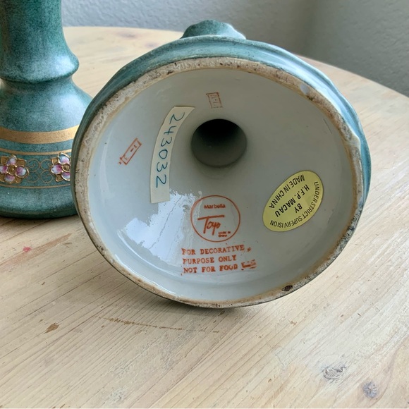 Decorative Porcelain Candlestick Holders, Set of 2 - Picture 4 of 4